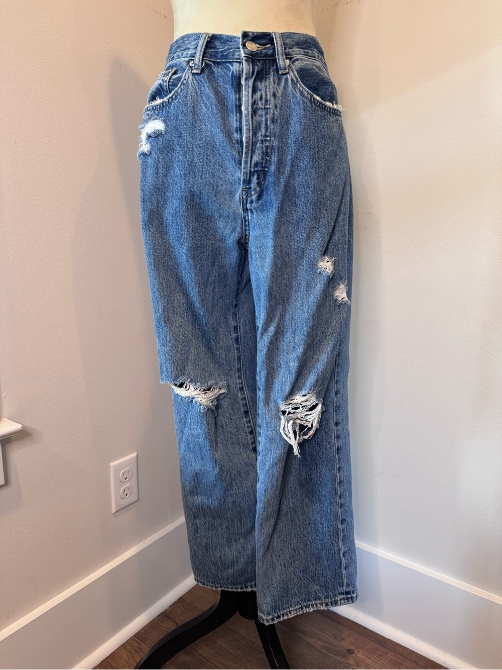 Pistola Relaxed Distressed Blue Denim Jeans